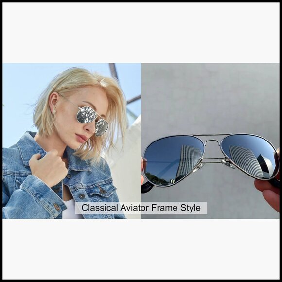 Polarized Aviator Sunglasses with UV Blocking Metal Frame main image 5